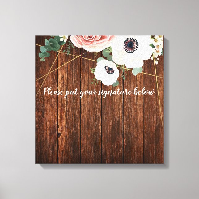 rosa de Jardim Geométrico com Canvas de de de 20"x (Frente)