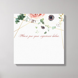 rosa de Jardim Geométrico com Canvas de de de 20"x