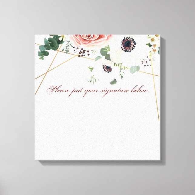 rosa de Jardim Geométrico com Canvas de de de 20"x (Frente)