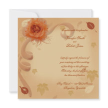 Rosa de laranja no Convite ao Casamento outono