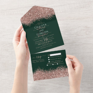 Rosa de luxo Dourado Glitter Verde Confetti Casame