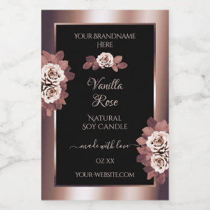 Rosa de luxo Etiquetas de produto negro Douradas p