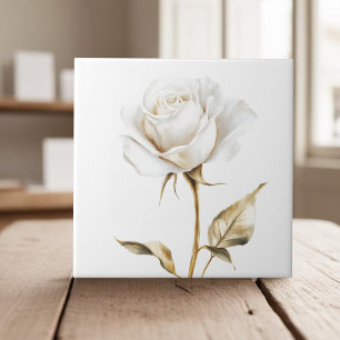 Rosa de marfim branco Elegante dourado