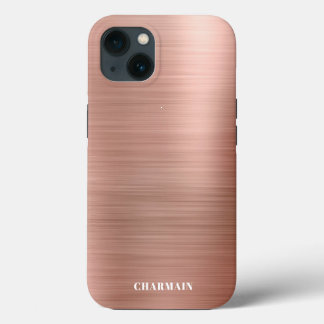 Rosa de metal simples de pincel Dourado