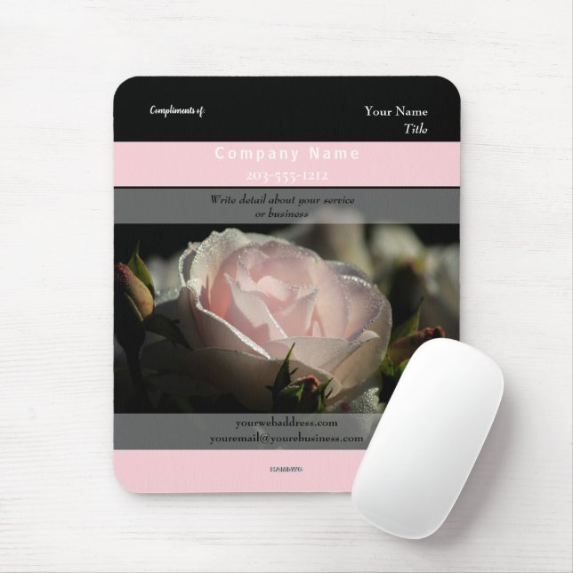 Rosa de Mousepad de promocional - HAMbyWG (Com mouse)