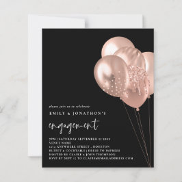 Rosa de Orçamento Balões de Noivado Preto Convite