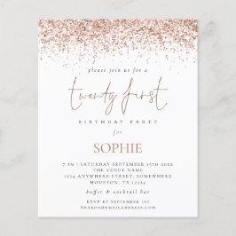 Rosa de Orçamento Dourado Glitter 20 Convidado de