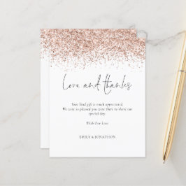 Rosa de Orçamento Dourado Glitter Amor e Obrigados