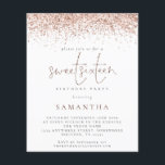 Rosa de orçamento Dourado Glitter Doce 16 Convidad<br><div class="desc">NOTA Há duas opções de papel a escolher para este tamanho (4, 5 x 5, 6") na faixa de Orçamento. Para este produto, eu recomendaria muito o semibrilho, que é um estoque de cartão de 110 gsm, semelhante em espessura a um cartão postal. A opção Satin é um papel muito...</div>