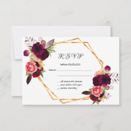 Rosa de ouro burgundy do RSVP flores para casament