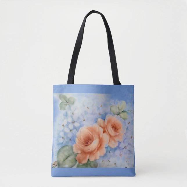 Rosa de Pêssego Bolsa de Aquarela (Frente)