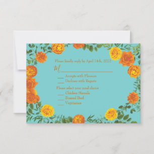 Rosa de Resposta de Convite para Peony Orange & Te