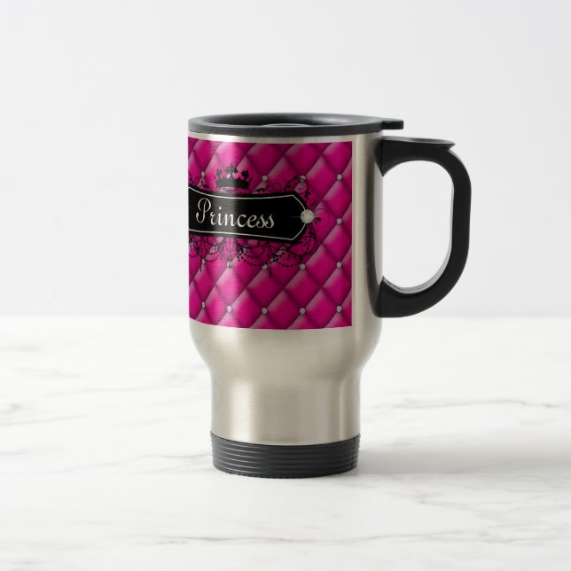 Rosa Diamon da caneca de viagem da princesa (Direita)