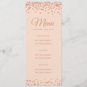 Rosa do Menu Casamento - Lâmpada com Glitter Confe