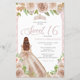 Rosa do Orçamento Princesa Dourada Tiara Sweet 16