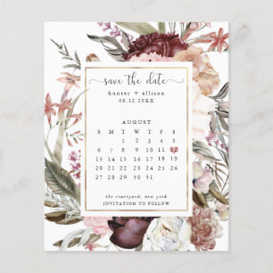Rosa do Orçamento Salva o Folheto de Calendário