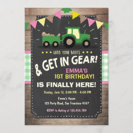 Rosa do party girl da fazenda do convite do