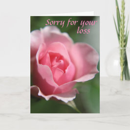 Rosa do rosa pesaroso para seu cartão da perda