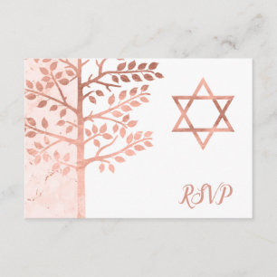 Rosa Dourada Árvore da Vida Bat Mitzvah RSVP
