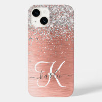 Rosa Dourada Girly Silver Glitter Sparkly