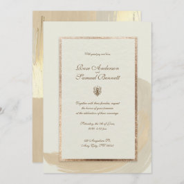 Rosa Dourada Watercolor Pincel Trave Convite De Ca