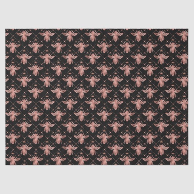 Rosa Dourado Bee Series Design 10 Tecido Papel (Frente )