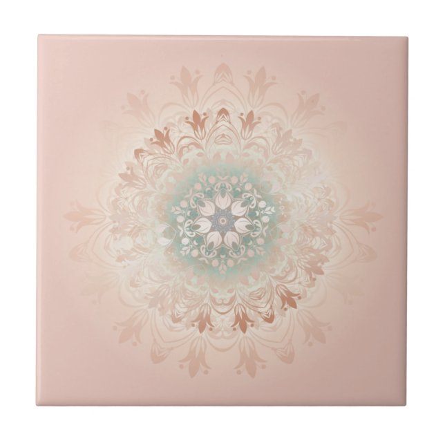 Rosa Dourado Blush Floral Mandala (Frente)