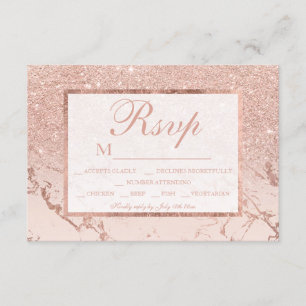 Rosa dourado blush marble ombre casamento RSVP