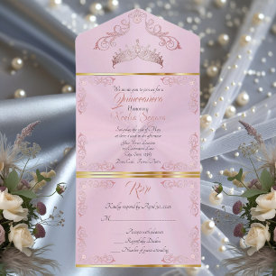 Rosa Dourado Bordado Vintage Quinceanera - Rosa Pa