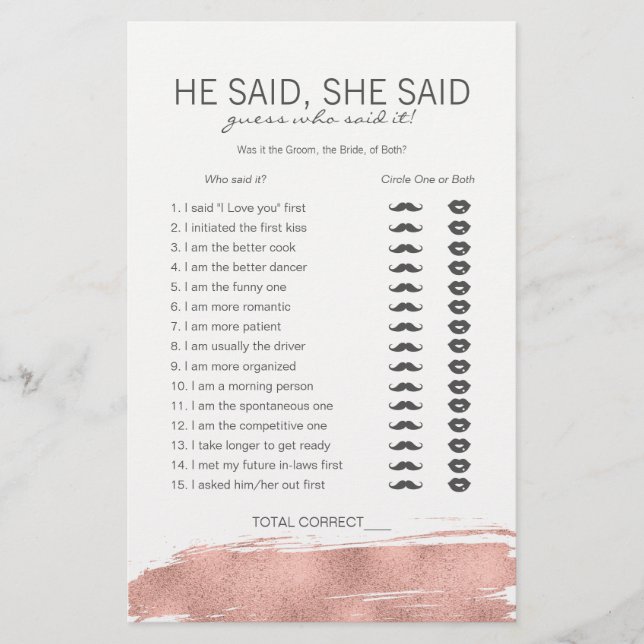 Rosa Dourado BrushAVE Bridal Ele Disse Que Ela Dis (Frente)