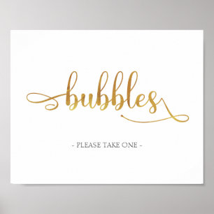 Rosa Dourado Bubble Enviar Poster - Sinal de Casam