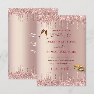 Rosa Dourado Casamento Invitation Blush Drivers