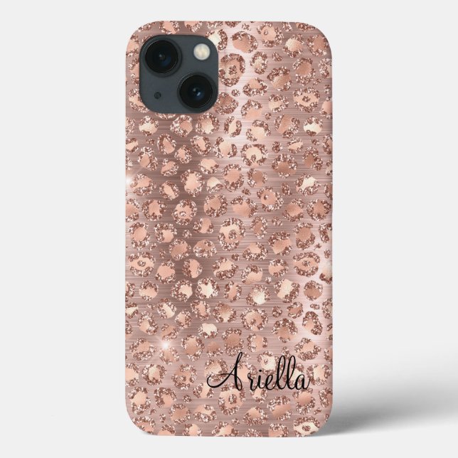 Rosa Dourado Chic Glitter Leopardo (Verso)