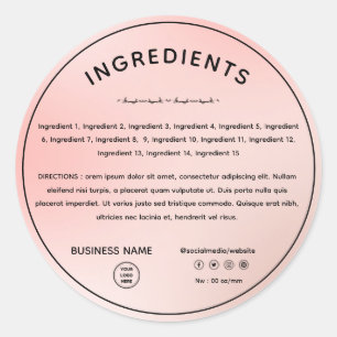 Rosa Dourado com etiqueta de produto do componente