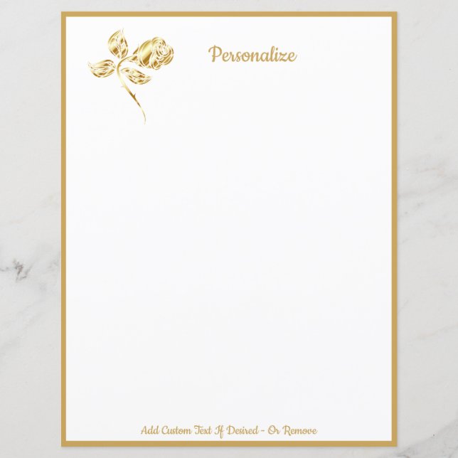 Rosa Dourado Elegante Personalizado (Frente)