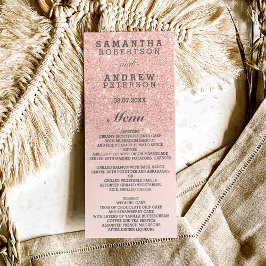 Rosa dourado falso brilho cor-de-rosa menu de casa