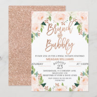 Rosa Dourado Floral Brunch - Convite para noivado