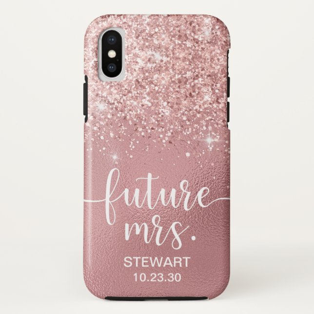 Rosa Dourado Futuro Sra. Glitter Case-Mate capas d (Verso)