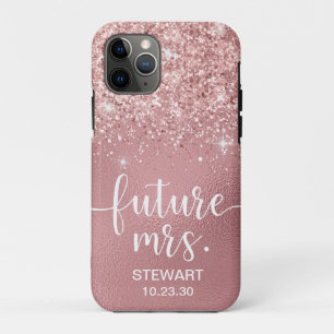 Rosa Dourado Futuro Sra. Glitter Case-Mate capas d