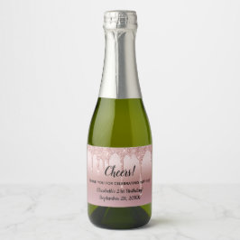 Rosa Dourado Glitter aniversário de 21 anos Mini