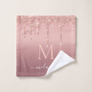 Rosa Dourado Glitter Bath Toalhas Personalizadas N
