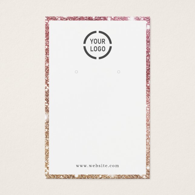 Rosa dourado glitter de logotipo personalizado (Frente)