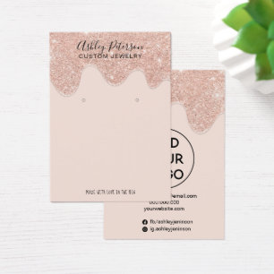 Rosa dourado glitter gotas joalharia