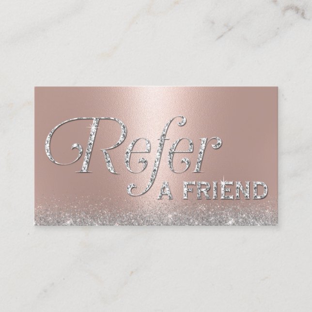 Rosa Dourado Glitter Lux Typografia Salon Referral (Frente)