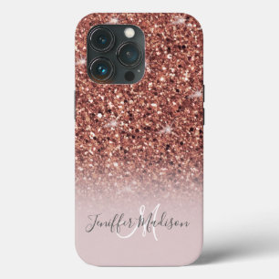 Rosa dourado glitter Nome Personalizado