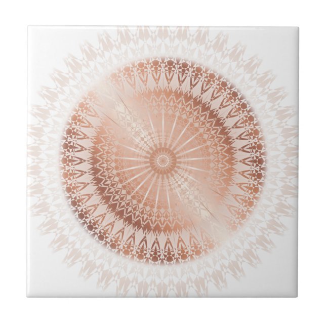 Rosa Dourado Mandala Branco (Frente)