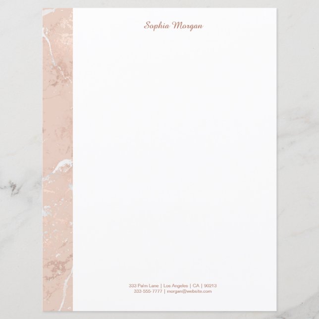 Rosa Dourado Marble, Nome e Informações de Contato (Frente)