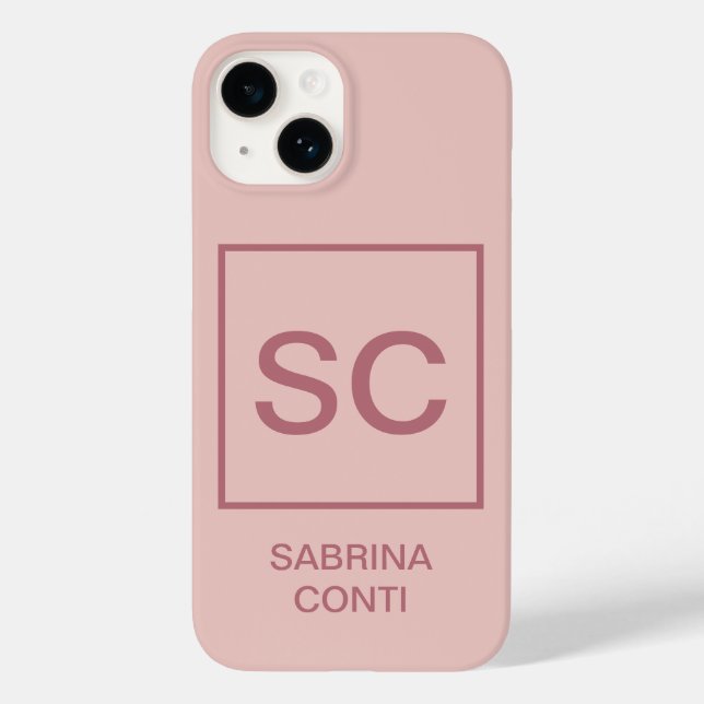 Rosa dourado nome monograma simples profissional (Verso)