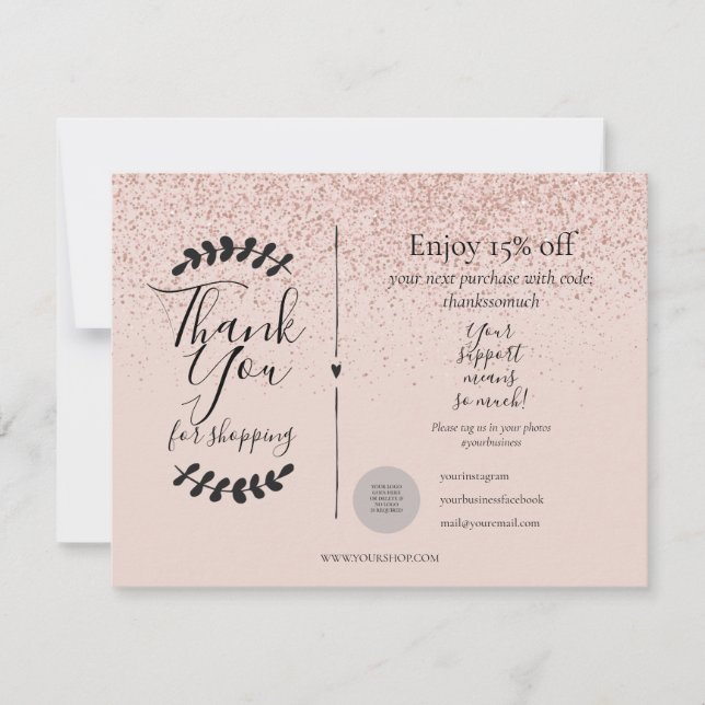 Rosa Dourado Obrigado Por Comprar A Placa De Desco (Frente)