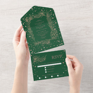 Rosa dourado pine emerald green casamento
